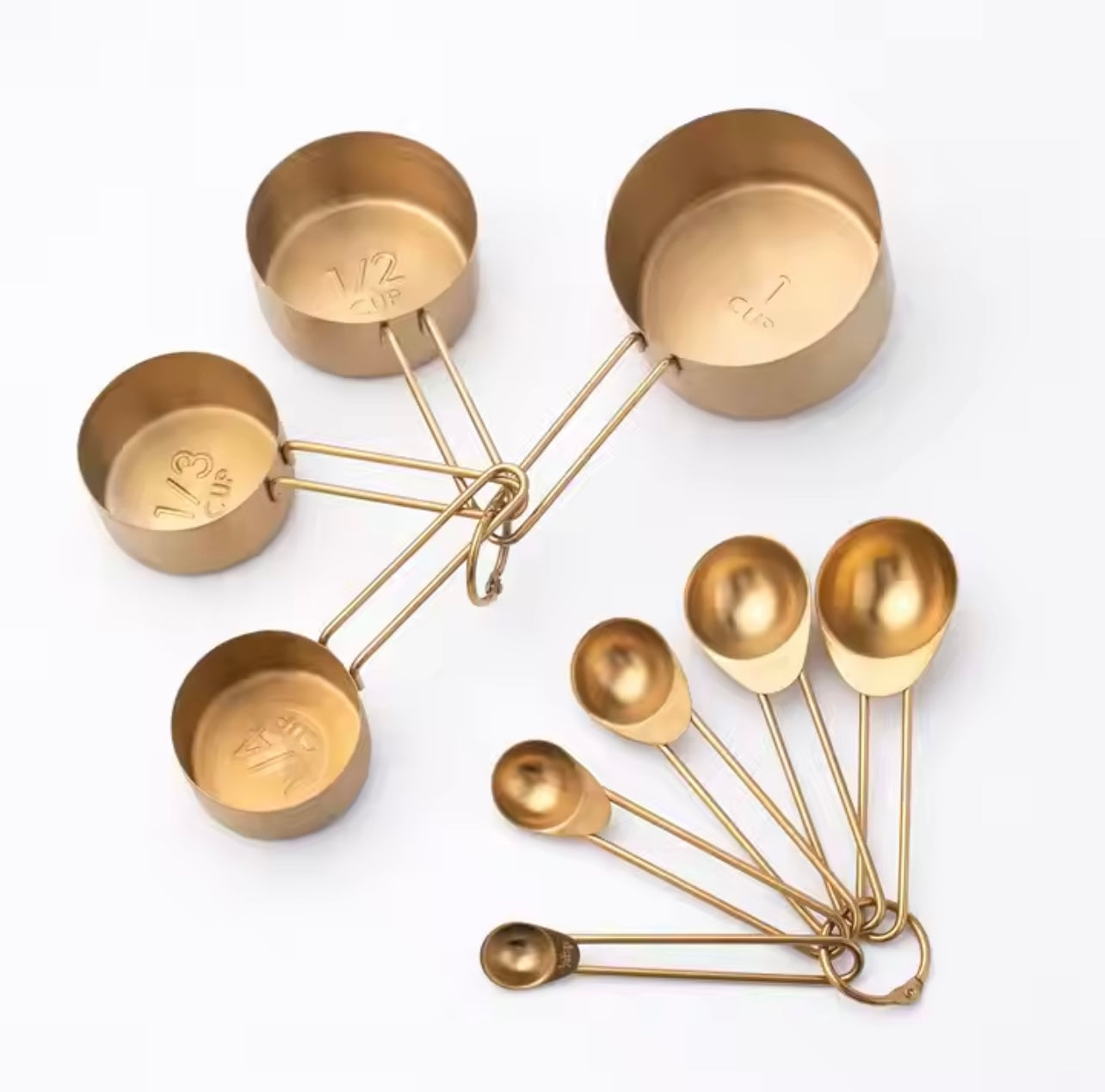 Golden Measuring Cups and Spoons