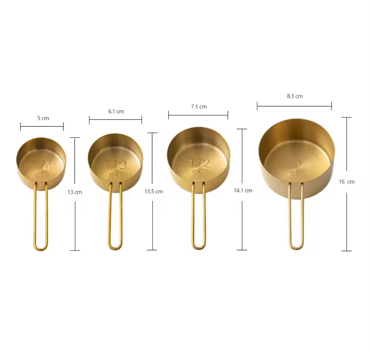 Golden Measuring Cups and Spoons