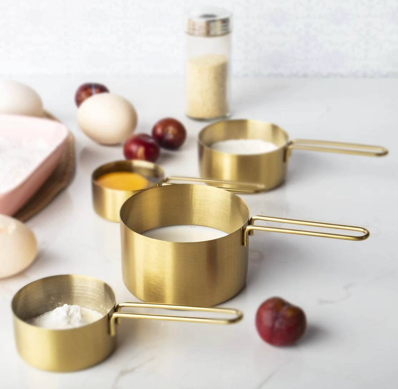 Golden Measuring Cups and Spoons