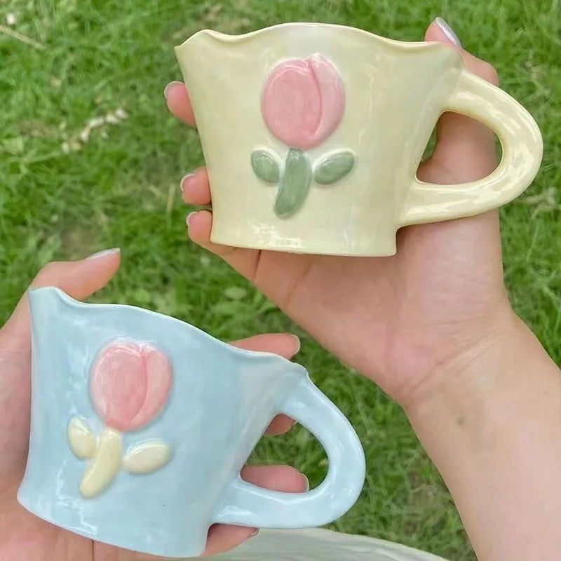 Handpainted Tulip Mugs
