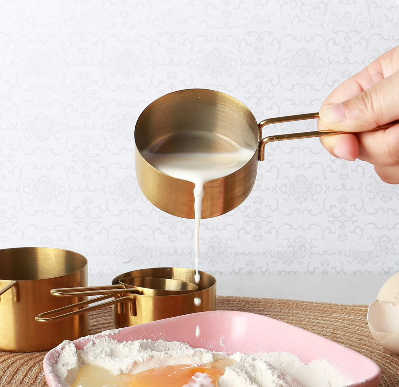 Golden Measuring Cups and Spoons