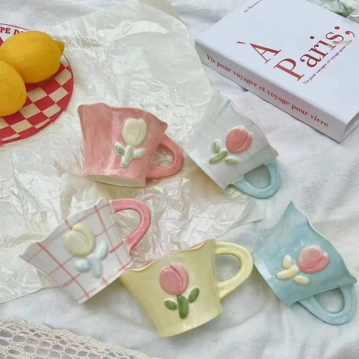 Handpainted Tulip Mugs