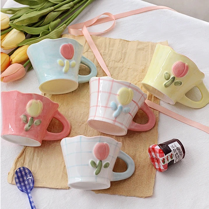 Handpainted Tulip Mugs