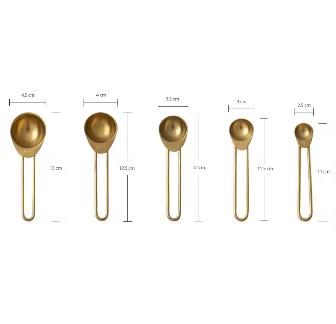 Golden Measuring Cups and Spoons