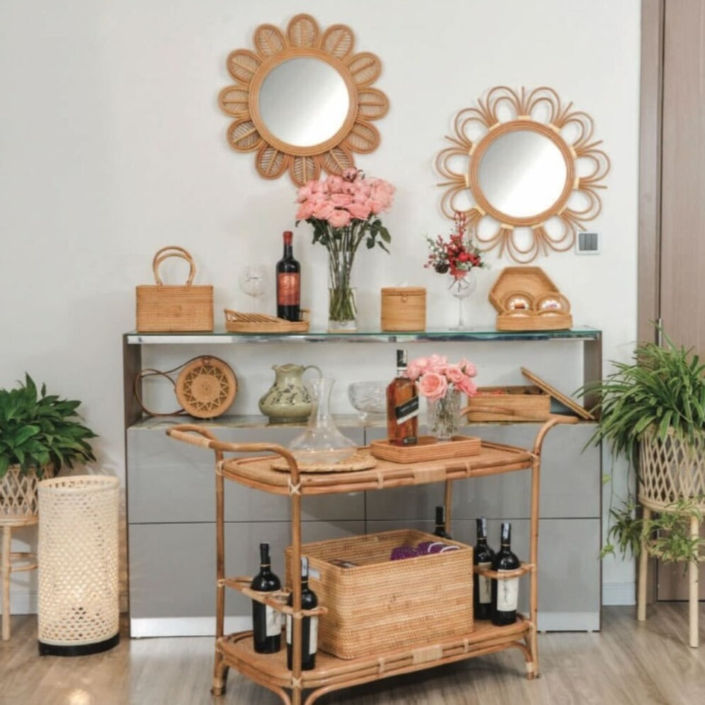 Daisy Rattan Mirror