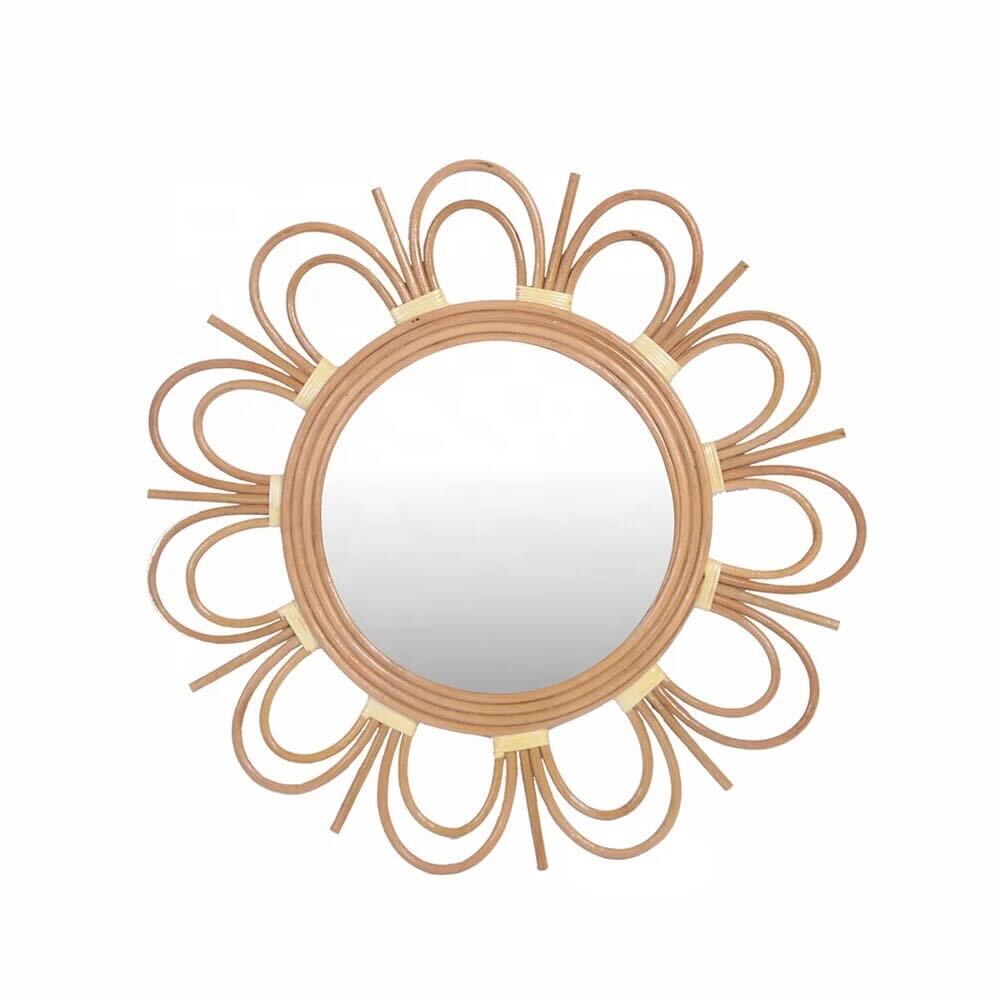 Flower Rattan Mirror