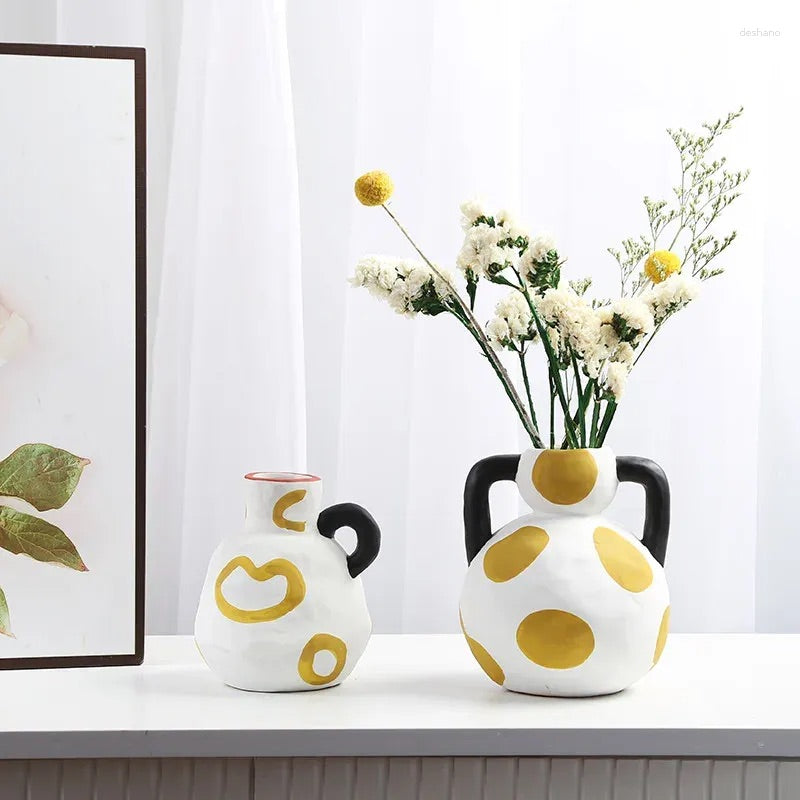 Set of 3 Nordic HandPainted Vases