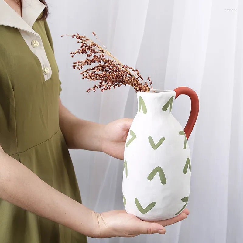 Set of 3 Nordic HandPainted Vases